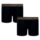 Kit com 2 Cuecas Boxer Infantis Algodão com Elastano Preta
