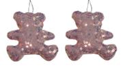 Kit com 2 Enfeite Decorativo Urso com Paetês para Pendurar