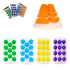 Kit com 2 Forma Gelo Com 10/11/12 Cavidades Sortidos De Silicone/Plastico Colors 22X11,5Cm - AMIGOLD