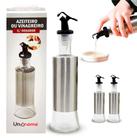 Kit Com 2 Galheteiro Em Vidro E Aço Inox Com Dosador 300Ml