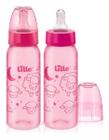 Kit Com 2 Mamadeiras Divertidas 240ml Bico 6m- Lillo