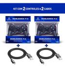 Kit Com 2 Manete Controle Joystick Sem Fio Playstation 3 Ps3