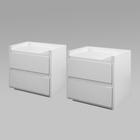 Kit com 2 Mesas de Cabeceira Veneza 2 gavetas Inspire House Branco