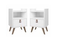 Kit Com 2 Mesas De Cabeceiras Quarto Estilo Retrô Pés Palito - Florença - Cores Diversas - Lojas G2 Móveis