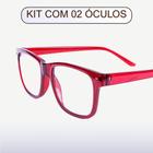 Kit com 2 Óculos de Grau para Leitura / Trabalho / Descanso Unissex - Escolha a Cor e Grau 0.5 - 5.0