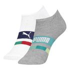 Kit com 2 Pares de Meias Infantil Puma de Cano Curto Branco/cinza