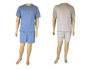 Kit Com 2 Pijamas Verão Masculino Adulto Estampado