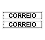 Kit com 2 Placas de Sinalização Aviso: Correios - Carta e Correspondência para Porta, 5x25 cm, Poliestireno (PS) - Look Placas de Sinalização