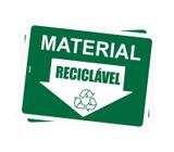 Kit com 2 Placas de Sinalização - Coleta Seletiva: Aviso de Material Reciclável - Look Placas de Sinalização