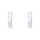 Kit com 2 Portas de Aço com Postigo 215x83cm com Grade Quadriculada e Vidro Liso Unicsol Ramassol Branco