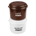 Kit com 2 potes alto medios acucar/cafe