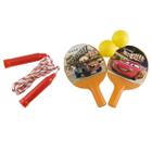 Kit Com 2 Raquetes De Ping Pong E Pula Corda Carros Disney