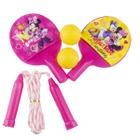 Kit com 2 Raquetes de Ping Pong e Pula Corda Minnie Disney - Etitoys