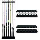 Kit com 2 Suportes Organizadores Varas Pesca 7 Lugares Parede Rack Expositor