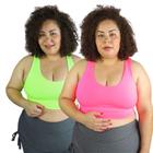 Kit com 2 Top PLUS SIZE Feminino FItness academia esporte Dia-a-dia