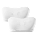 Kit Com 2 Top Sutiã Faixa Sem Bojo E Sem Aro Plié Basic Modelo Sem Costura
