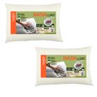 Kit com 2 Travesseiros Luxo Nasa - Capa com Zíper Macia