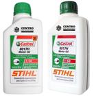 KIT Com 2 Unidades de Óleo 2 Tempos Castrol Stihl 500ml Reduz o Acúmulo de Resíduos de Carbono