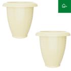 Kit com 2 Vasos Rattan Para Flores Jardim para Casa e Apartamento 26 Lts Bege - Ariplas