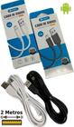 Kit Com 20 Cabos Micro Usb V8 Cabo 2 Metros Carrega Rápido