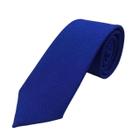 Kit com 20 gravata azul royal tecido oxford slim