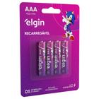 Kit com 20 pilhas aaa (3a) recarregaveis 1000 mah - elgin