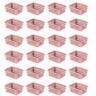 Kit Com 24 Cestos Organizadores Multiuso Pequeno Rosa Uninjet