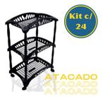 Kit com 24 Fruteiras Organizadoras Vertical Telada De Plástico com 3 Andares - casaual