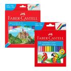 Kit com 24 Lápis de Cor + 12 Canetinhas Faber Castell Escolar