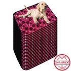 Kit com 24 Tapetes Higiênicos 70x50 Patinha Rosa para cães 3 Camadas Lavável - Alta Absorção - Vila Flor