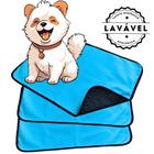 Kit com 3 Banheiro para Cães Tecido Ecológico 70x50 Azul - 200 Lavagens - Inteligente - Vila Flor