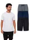 Kit Com 3 Bermudas Esportivas Tactel Masculina - Cores Sortidas