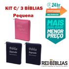 Kit com 3 Biblias Sagradas Pequena Ziper