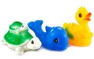 Kit com 3 Bichinhos De Água Brinquedo de Vinil com Som