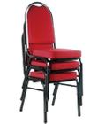Kit com 3 Cadeiras Empilháveis para Auditórios Linha Hotel Vermelho - Design Office