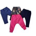 Kit com 3 calça Moletom Bebe menino e Meninas