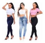 Kit com 3 Calças Lycra Feminina Jeans Modelos Qualidade