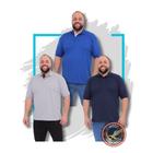 kit com 3 camisas gola polo piquet plus size com bordado robles G1/G2/G3 polo clásica