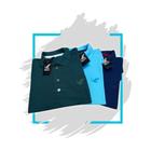 kit com 3 camisas gola polo piquet robles masculina P M G GG