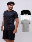 Kit Com 3 Camiseta 100% Poliéster Masculina - Colors