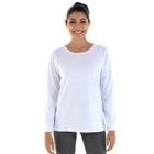 Kit Com 3 Camisetas Femininas Manga Longa 100% algodão - Branca e Preta