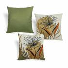 Kit com 3 Capas de Almofada Prado 44x44cm em Tons de Verde