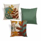 Kit com 3 Capas de Almofada Prado 44x44cm em Tons de Verde