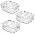 Kit com 3 Cesto Organizador Multiuso Retangular P