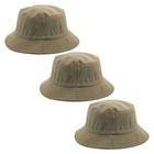 Kit Com 3 Chapéu Bucket Hat Liso Caqui Masculino E Feminino