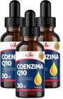 Kit Com 3 Coenzima Q10 100mg Por Porção e Vitamina E Sabor Menta em Gotas 30ml Celliv - Celliv