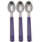 Kit com 3 colheres de mesa inox com cabo plástico