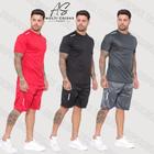 KIT COM 3 CONJUNTOS MASCULINO ADULTO VERÃO ACADEMIA Exercício Funcional TREINO