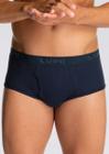 Kit Com 3 Cueca Lupo Slip Com Abertura Algodão Canelado