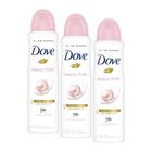 Kit com 3 Desodorantes Antitranspirantes Aerosol Dove Beauty Finish 150 ml